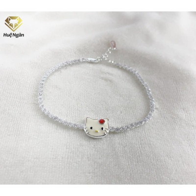 Lắc tay bạc 925 Huệ Ngân - Mèo Kitty X12