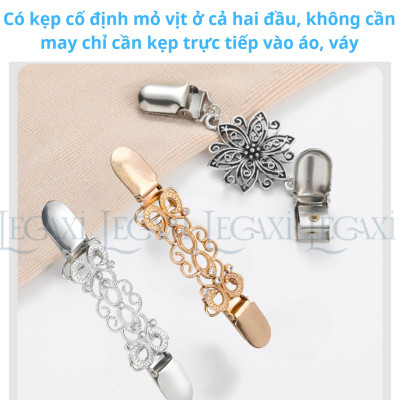 Kẹp Khăn Choàng Bằng Kim Loại Khóa Cố Định Cổ Áo Cardigan Áo Len Kẹp Lưng Áo Thắt Eo Đầm Váy Cho Nữ