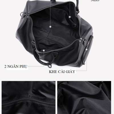 Túi trống du lịch da bò cao cấp BHM6020 có ngăn để giày riêng