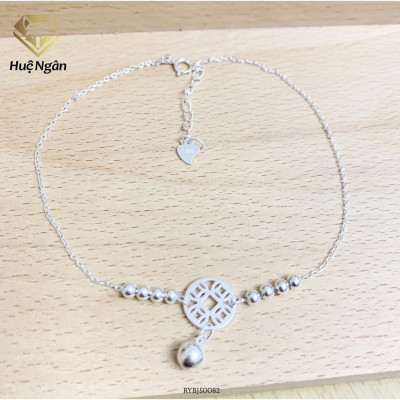 Lắc chân bạc Ý 925 Huệ Ngân - Kim tiền may mắn RYBJ50082