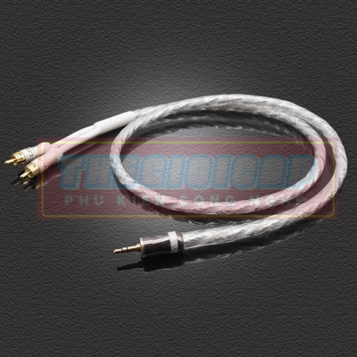 ROGTZ Cáp HiFi Liton 3.5mm Ra 2RCA Mạ Bạc Cho Ampli, Điện Thoại, PC Dài 1.5M - Hàng Nhập Khẩu