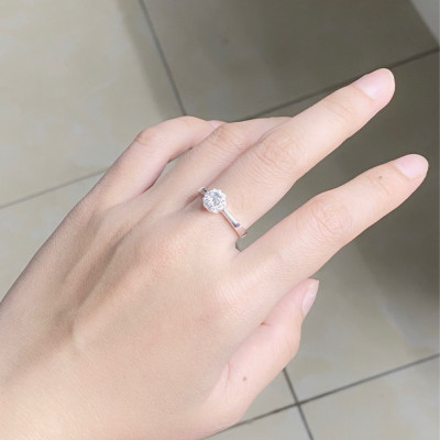 Nhẫn Nữ Hoa Đá Nhỏ Xinh Chính Hãng Bạc Hiểu Minh NU508