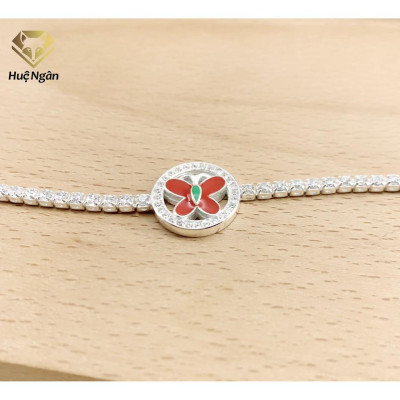 Lắc tay bạc 925 Huệ Ngân - Uyên Ương Hồ Điệp X18