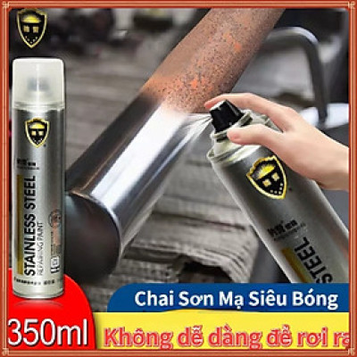 Sơn Bạc Mạ Chrome màu inox Sáng Bóng 350ml - Chai Sơn Mạ Siêu Bóng-Sơn xe - sơn mọi vật liệu