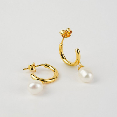 Bông Tai Ngọc Trai FW Thiết Kế UK Style (Open Back Pearl) - MOOON Jewelry