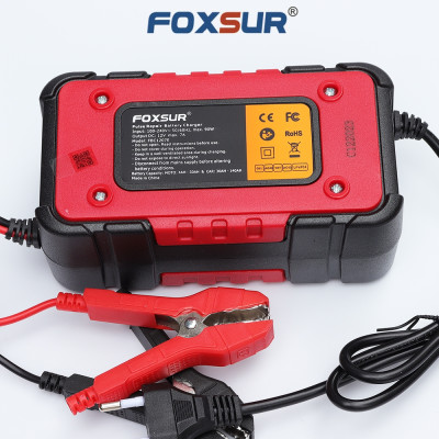 ạc bình ắc quy Foxsur 7A 12V(4Ah - 140Ah)sạc cho cả pin LiFePO4 tự ngắt khử sunfat chống ngược cực chống chập