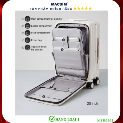 Vali cao cấp Macsim Hanke MSH9861 size 20 inch màu đỏ - Hàng loại 1