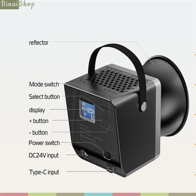 Ulanzi LT005 - Đèn Led Bi-Color Công Suất 60W Màn Hình OLED Hỗ Trợ Quay Phim, Chụp Hình - hàng chính hãng