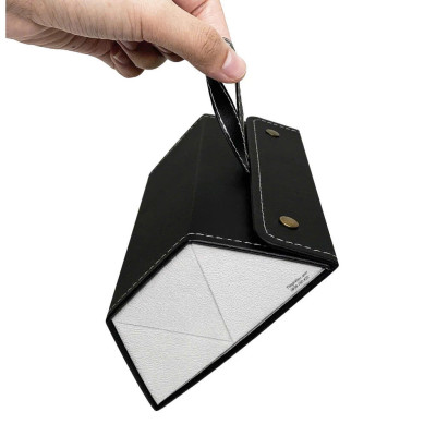 Hộp đựng mắt kính 3 ngăn da Pu gấp gọn, hộp đựng kính mắt nhiều ngăn