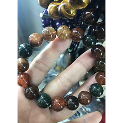 CHIẾC VÒNG THẠCH ANH TÓC TAM TÀI ĐẬM 11MM NỮ TẤT CẢ CÁC MỆNH ĐEO