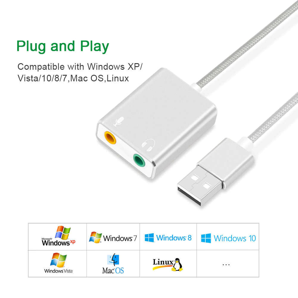 SOAIY Usb sound card 7.1CH - Usb sound card 7.1 âm thanh 3D cao cấp - Hàng Nhập Khẩu
