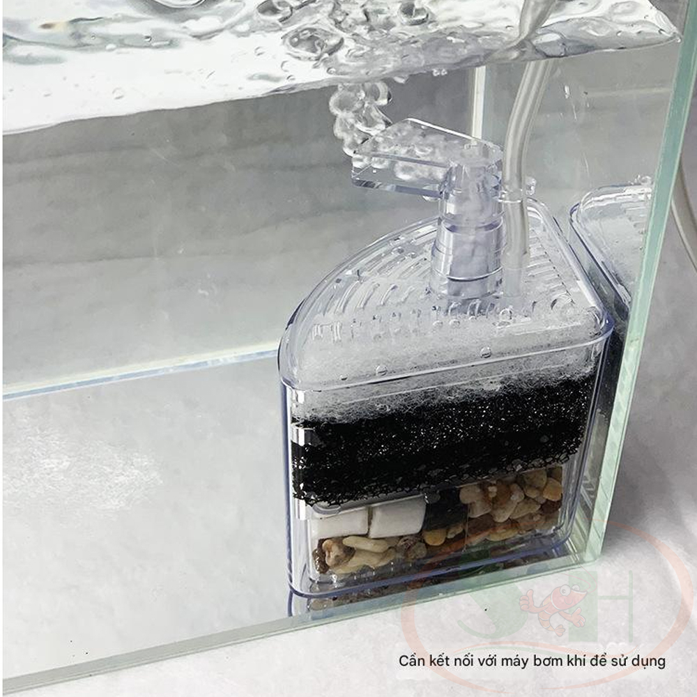 Lọc bio góc Xinyou Corner Sponge Filter lọc vi sinh mini bể cá tép rùa cảnh