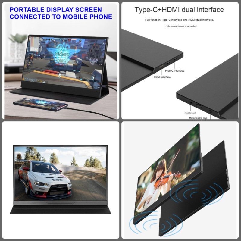 Màn hình di động ZX1505 Nhiều Kích thước FullHD / 2K cho máy tính , laptop , smartphone