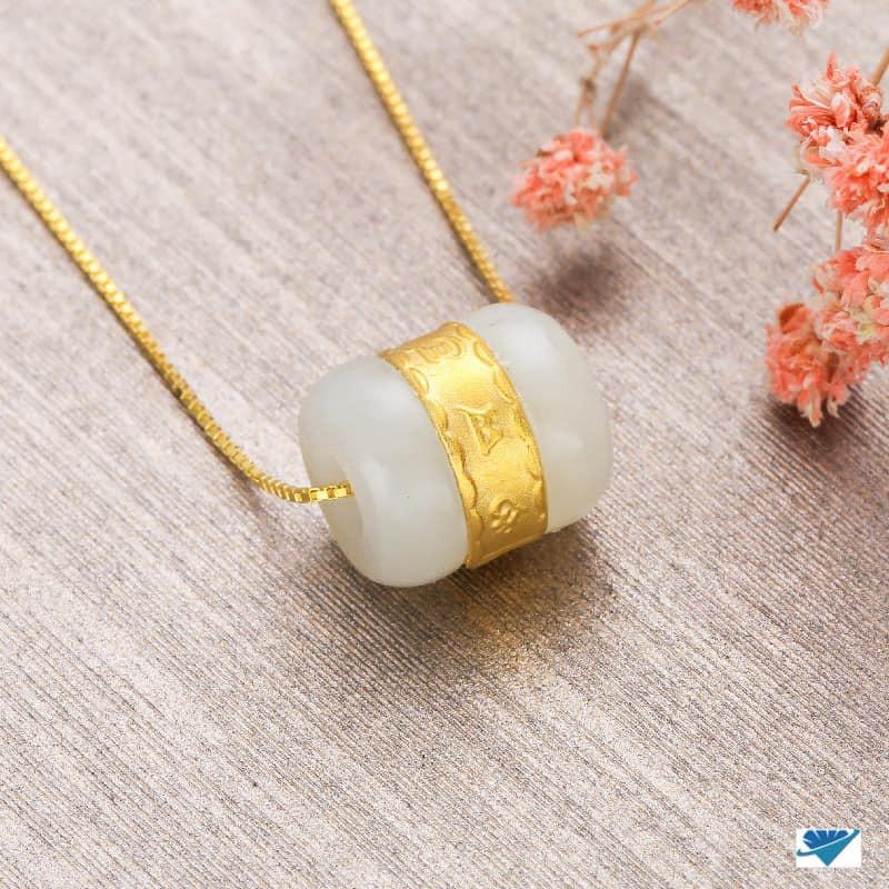 Dây chuyền nữ bạc ta si vàng mặt lu thống MS16c