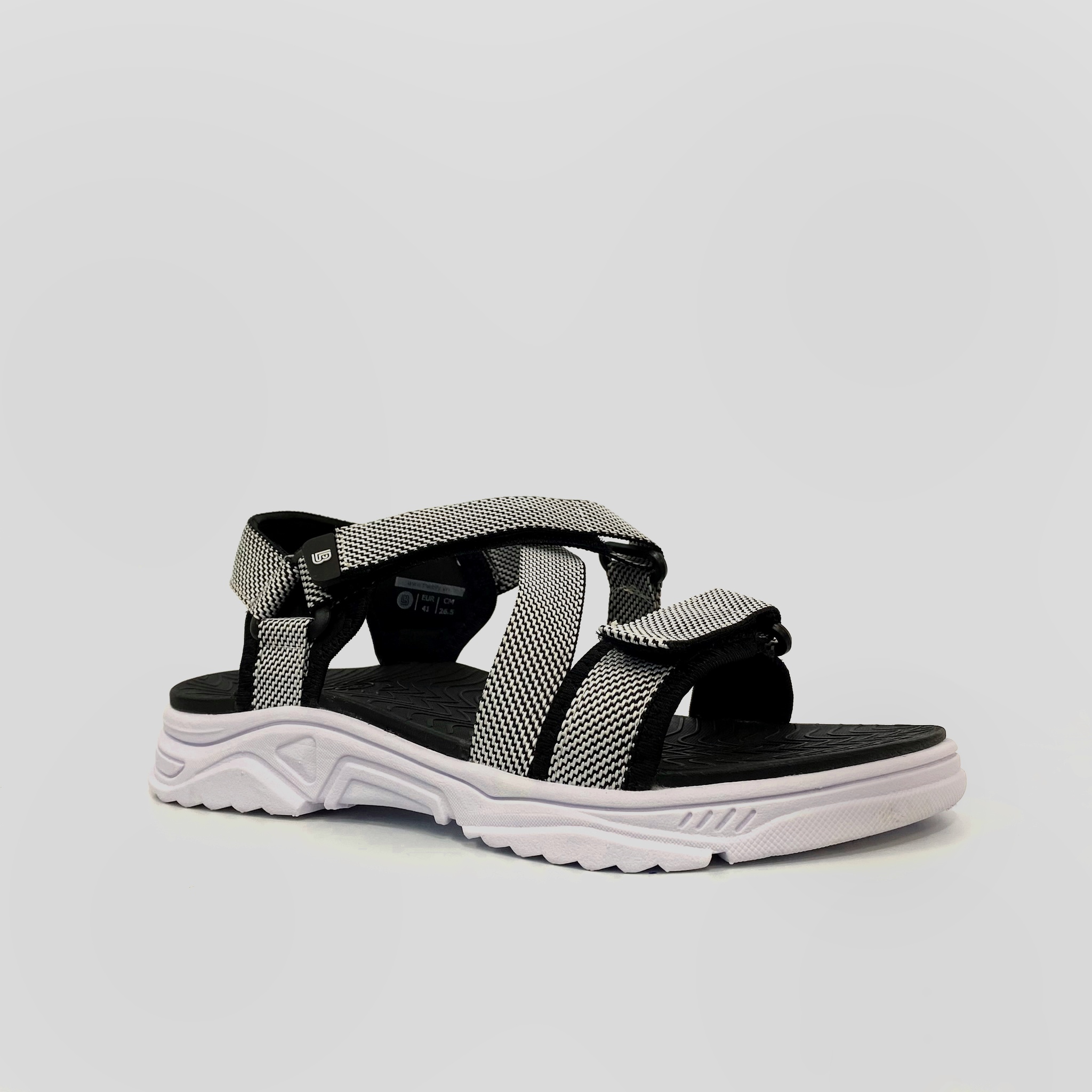 Giày Sandal Nam The Bily Quai Chéo Đôi - Đế Trắng Lót Đen Màu Trắng BLDTMD02
