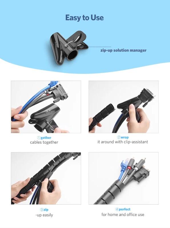 Ugreen UG30819LP121TK 3M màu Đen Dây ống xoắn PE bảo vệ cáp cao cấp - HÀNG CHÍNH HÃNG