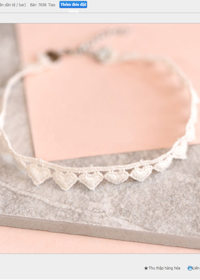 Vòng cổ choker tattoo tim trắng V65