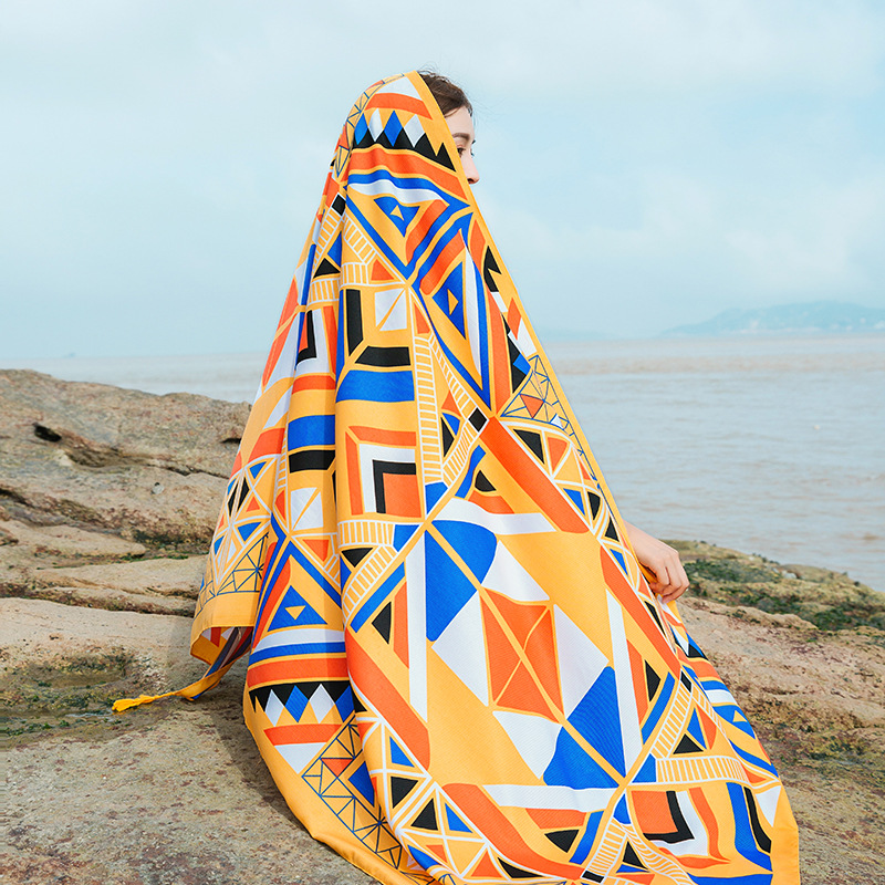 Khăn Choàng Boho Đi Biển, Khăn Quàng Cổ Họa Tiết Thổ Cẩm Mỏng Nhẹ (Nhiều Mẫu)