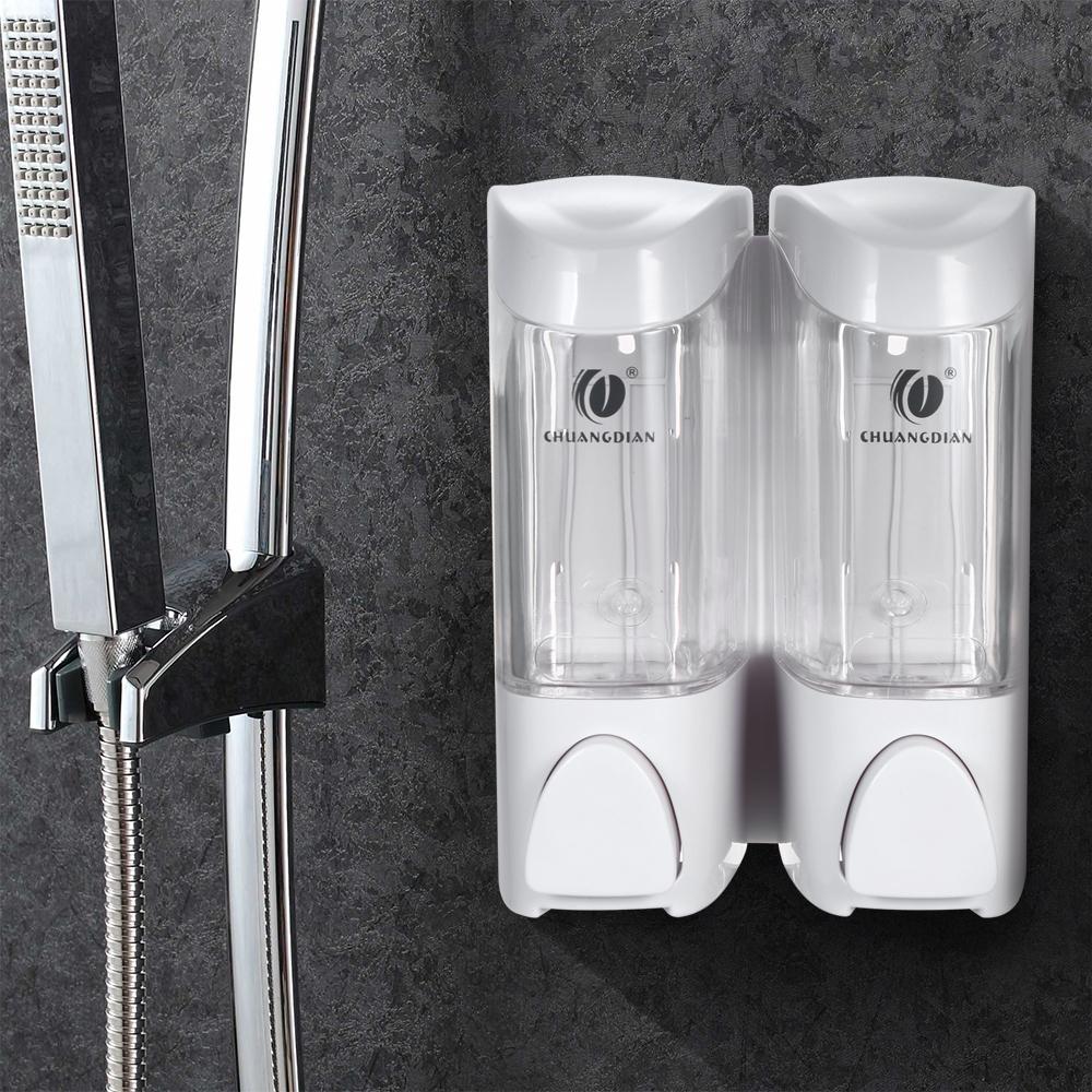 Hộp đựng xà phòng 2 ngăn treo tường CHUANGDIAN 300ml Hộp đựng Dầu gội Sữa tắm