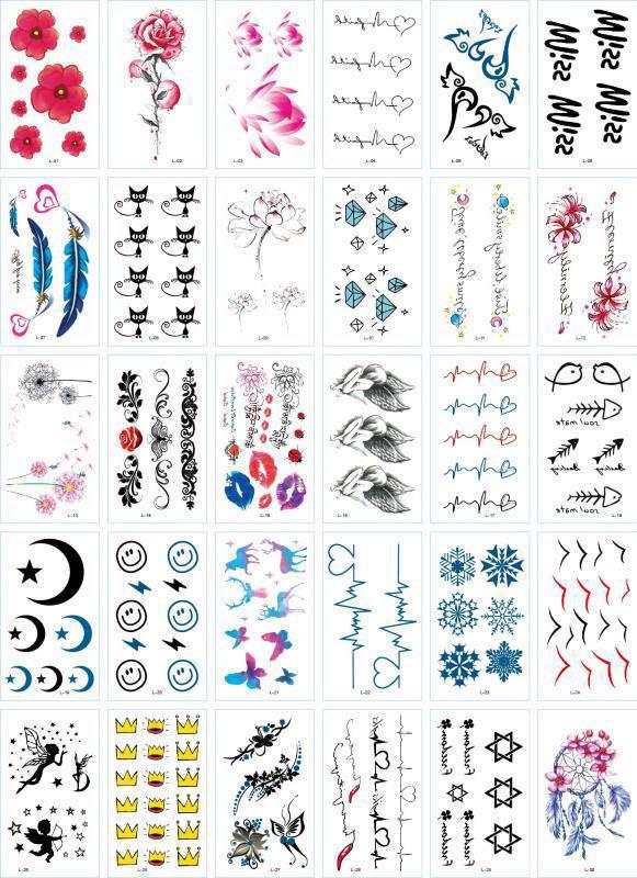 325 Hình Xăm Dán Tattoo Unisex Nam Nữ Cá Tính Tiên Cá Mặt Trăng Sao Đồng Hồ
