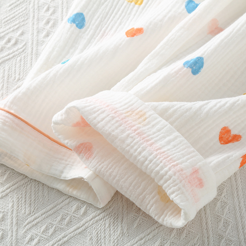 Bộ Pijama, Đồ Bộ Mặc Nhà Áo Cộc Quần Dài Chất Liệu Xô Muslin Cao Cấp