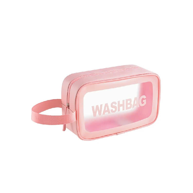Túi đựng mỹ phẩm trong suốt có quai cao cấp MÀU ĐEN 26x15x10cm