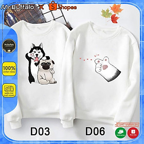 Áo nỉ sweater nam nữ cute - Áo cặp thu đông quàng thượng
