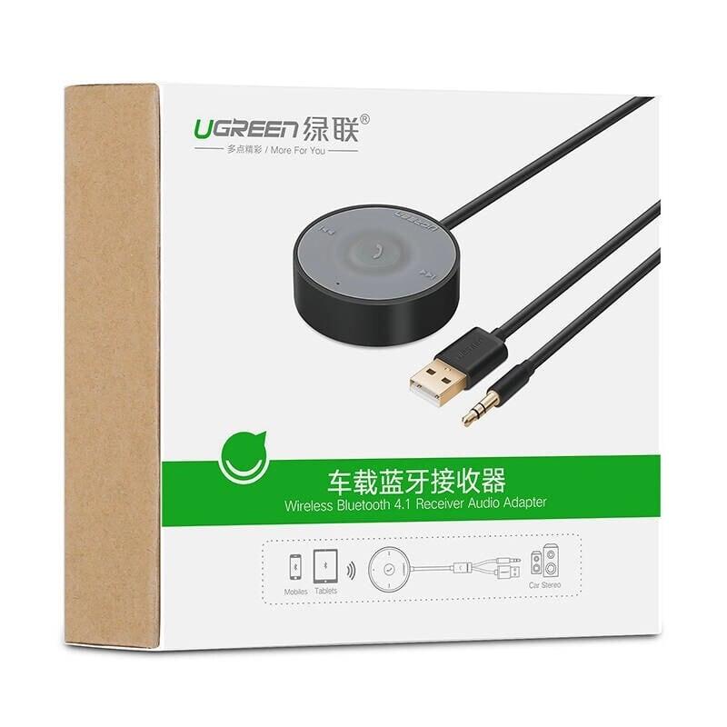 Ugreen UG30447CM124TK BT 4.1 màu Đen Thiết bị nhận âm thanh Bluetooth trên xe hơi chuẩn 3.5mm - HÀNG CHÍNH HÃNG