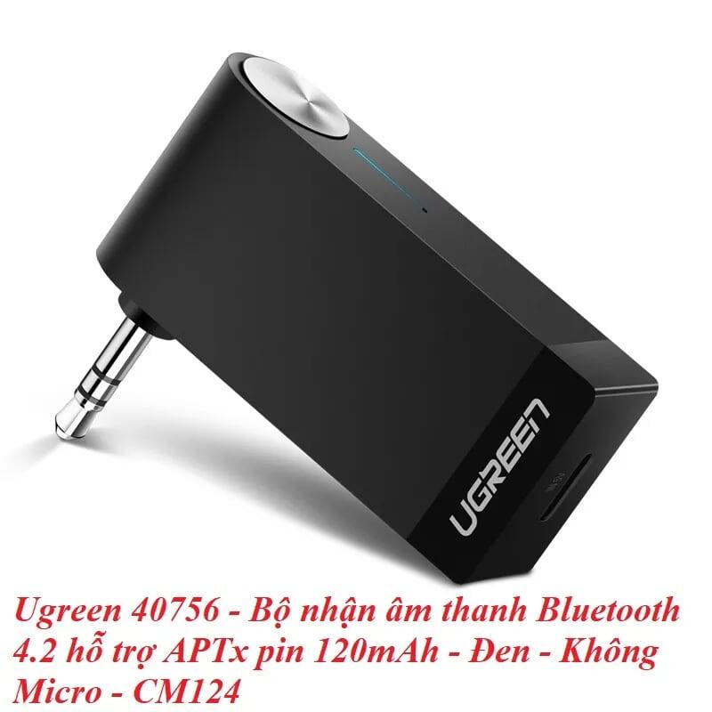 Ugreen UG40756MM114TK BT 4.2 màu Đen Thiết bị nhận âm thanh Bluetooth không Micro hỗ trợ APTX - HÀNG CHÍNH HÃNG