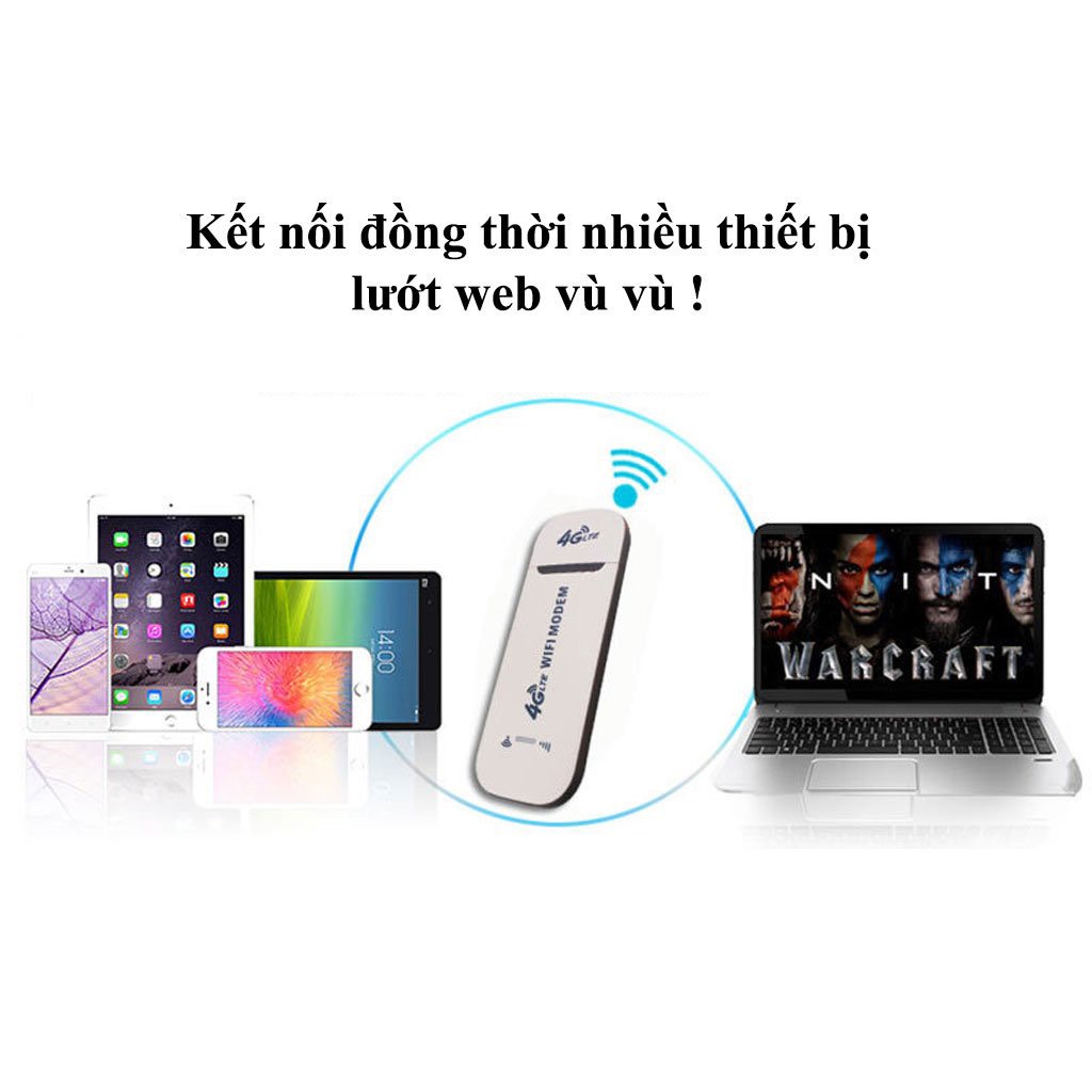 Usb phát sóng wifi từ sim 4G USB Modem, Bộ phát Wifi từ Sim 4G, Dcom phát wifi tốc độ cao, phủ sóng rộng - Hàng chính hãng / Hàng nhập khẩu