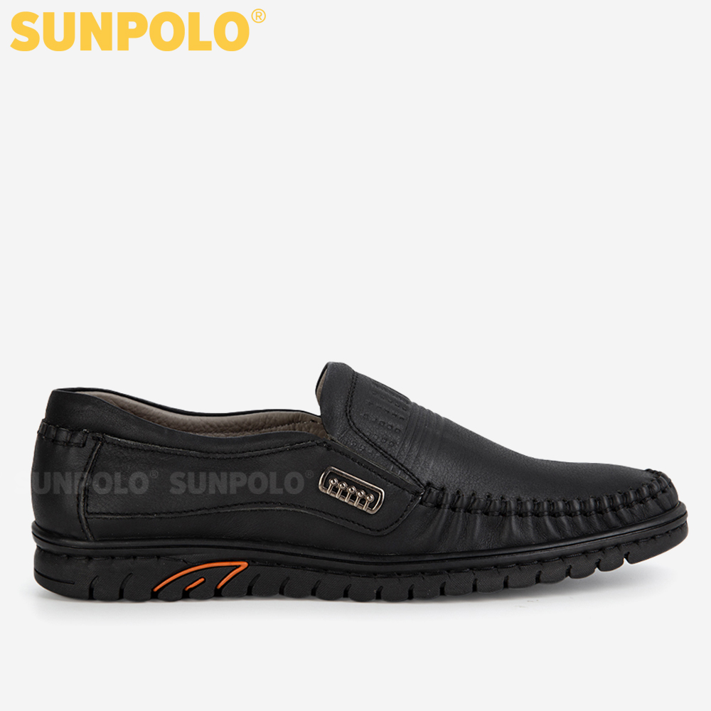 Giày Mọi Nam Da Bò SUNPOLO SU3028D - Đen