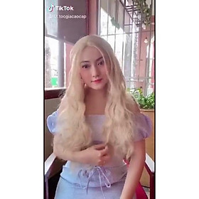 Tóc giả 2 mái xoăn sóng cao cấp- tặng lưới chùm tóc