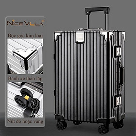 [Size 20inch] Vali Khung Nhôm Vân Nhám Chống Trầy Xước NiceVilla
