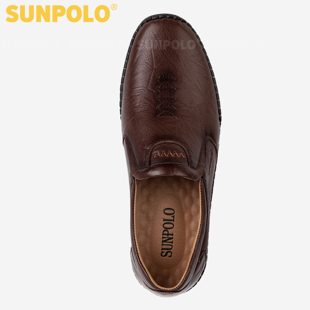 Giày Lười, Giày Mọi Nam Da Bò SUNPOLO CS5052 (Đen, Nâu)