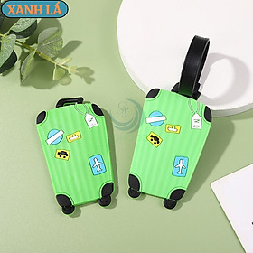 Thẻ hành lý mini hình vali dễ thương Móc vali gắn hành lý PVC chống thấm Thẻ tên vali phong cách du lịch Móc hành lý vali mini có thẻ thông tin