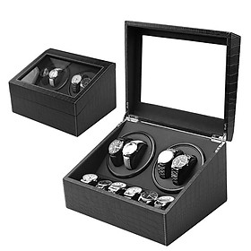 Hộp Xoay Đồng Hồ Cơ SAIKE SAIKE S4602 Mẫu 4 Xoay 6 Tĩnh Vỏ Da Cá Sấu Màu Đen Sang Trọng