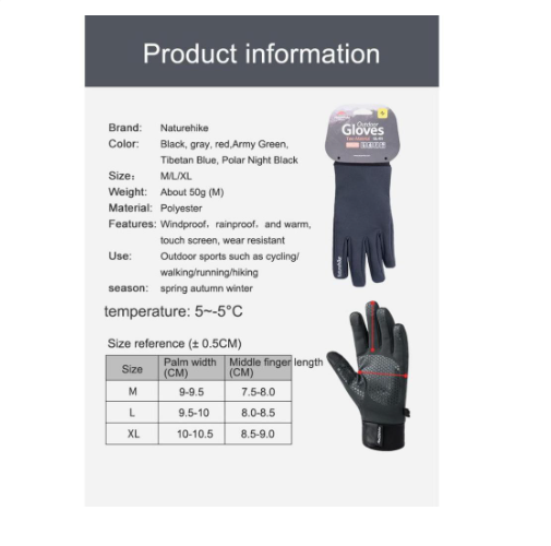 Găng tay chống nước có cảm ứng NatureHike NH19S005-T