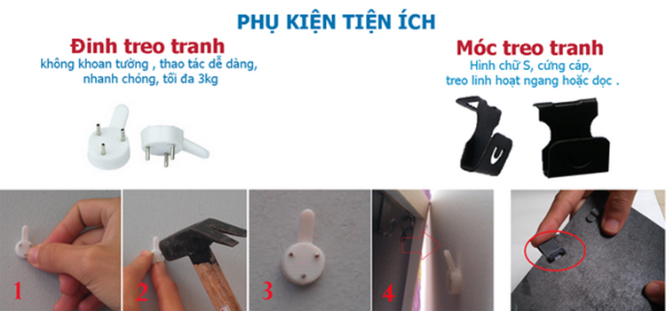 Combo 2 Khung Hình Treo Tường 3D Cao Cấp Tặng bộ ảnh như hình mẫu, Đinh Treo Tranh - Khung Hình Phạm Gia PGCTK6 (30 x 40 cm)