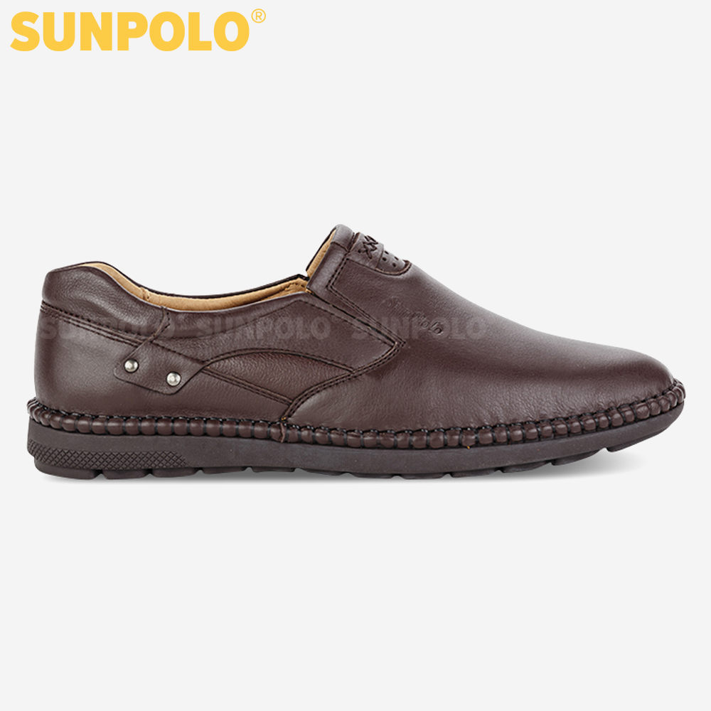 Giày Nam, Giày Mọi Da Bò Cao Cấp SUNPOLO MOI027 (Đen, Nâu)