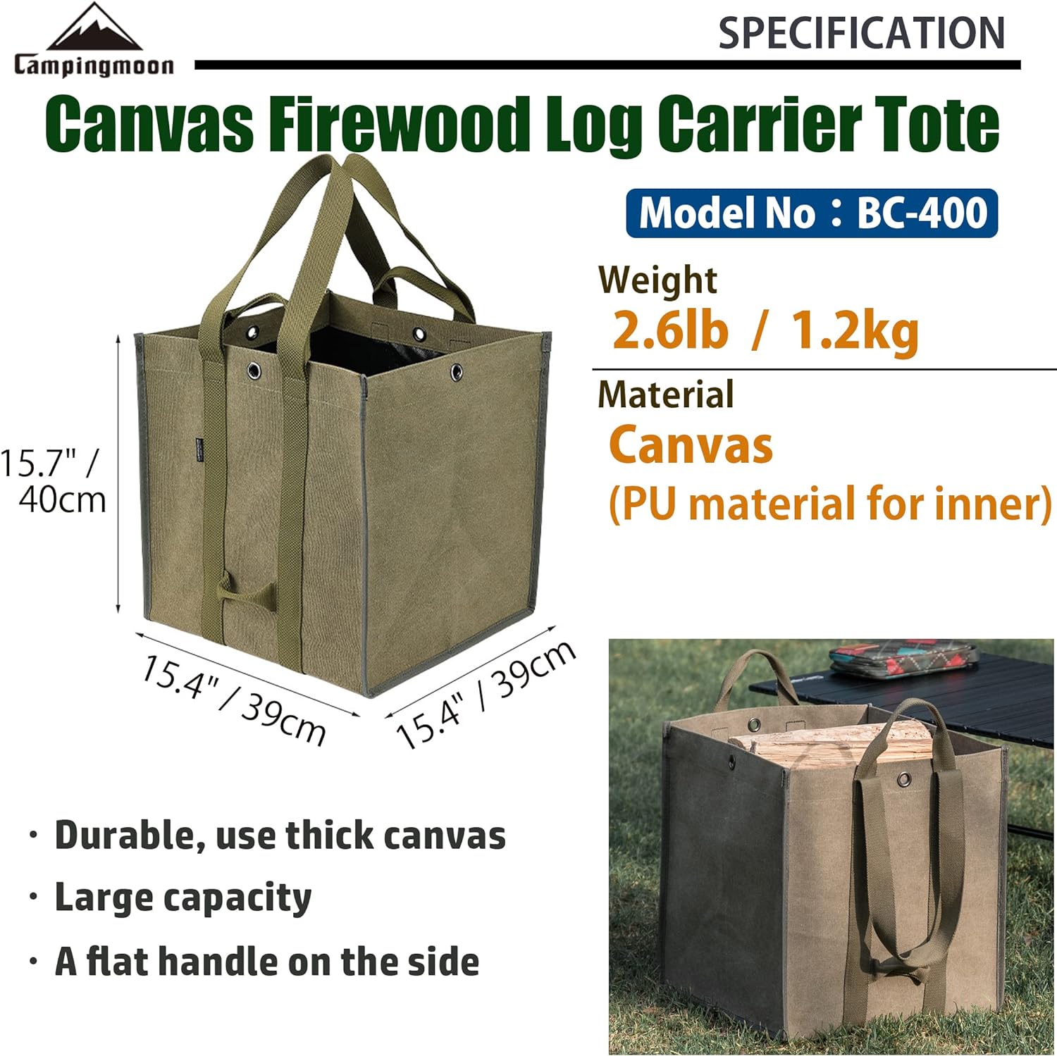 Túi đựng củi Campingmoon BC-400
