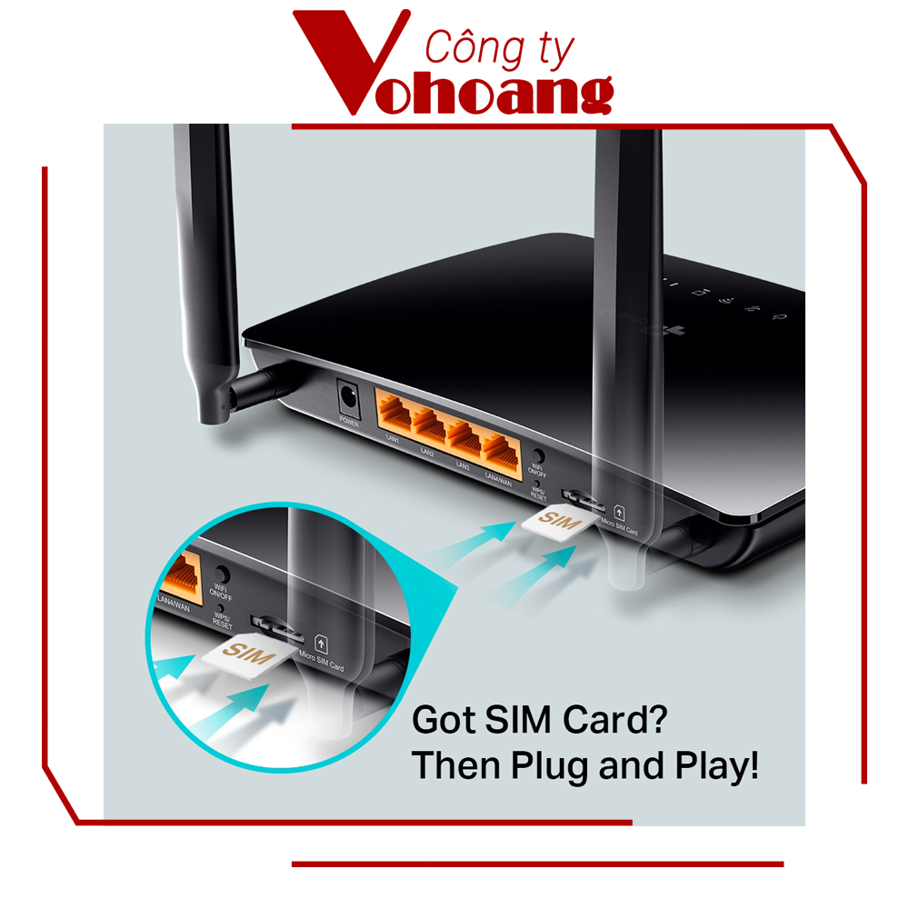 Bộ phát Wifi 4G TP-Link Archer MR200 2 Băng Tần Kép 4G LTE AC750 cắm nguồn cố định 24/24, vùng phủ rộng, mạng 4G ổn định - Hàng chính hãng