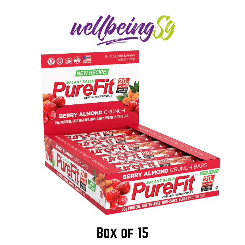 Thanh Bánh Protein Purefit Berry Almond Crunch Protein Bổ Sung Năng Lượng, Hỗ Trợ Tăng Cơ, Phục Hồi Sau Tập Luyện - Vị Quả Mọng Hạnh Nhân - Hộp 15 Thanh