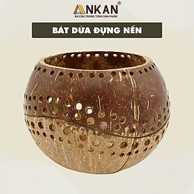 Đèn Gáo Dừa Đựng Nến Tealight Handmade Đèn Decor Tự Nhiên Trang Trí Spa Cafe Homestay