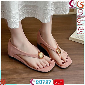 [SANG + CÁ TÍNH] Dép Kẹp Đế Xuồng Nữ Cao 5p RO727 ROSATA Đi Chơi, Đi Tiệc, Đi Cà Phê Đều Xinh