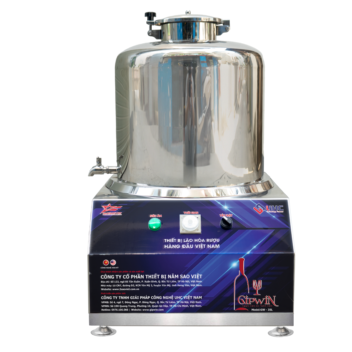 Máy lão hóa rượu và khử độc rượu GIPWIN 35L - Hàng chính hãng