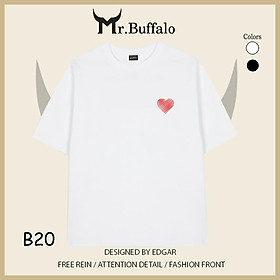 Áo Thun Đôi, Cặp Mr.Buffalo "Trái tim" Tshirt Cotton 100% có bigsize Unisex Local Brand B20