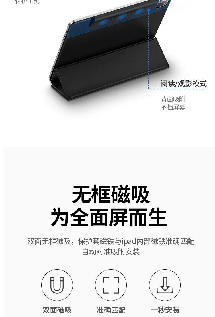 Ugreen UG80898LP382TK 12.9inch Màu Đen Ốp bảo vệ nam châm hai mặt cho iPad Pro 11inch có khe cắm bút chì cảm ứng apple pencel - HÀNG CHÍNH HÃNG