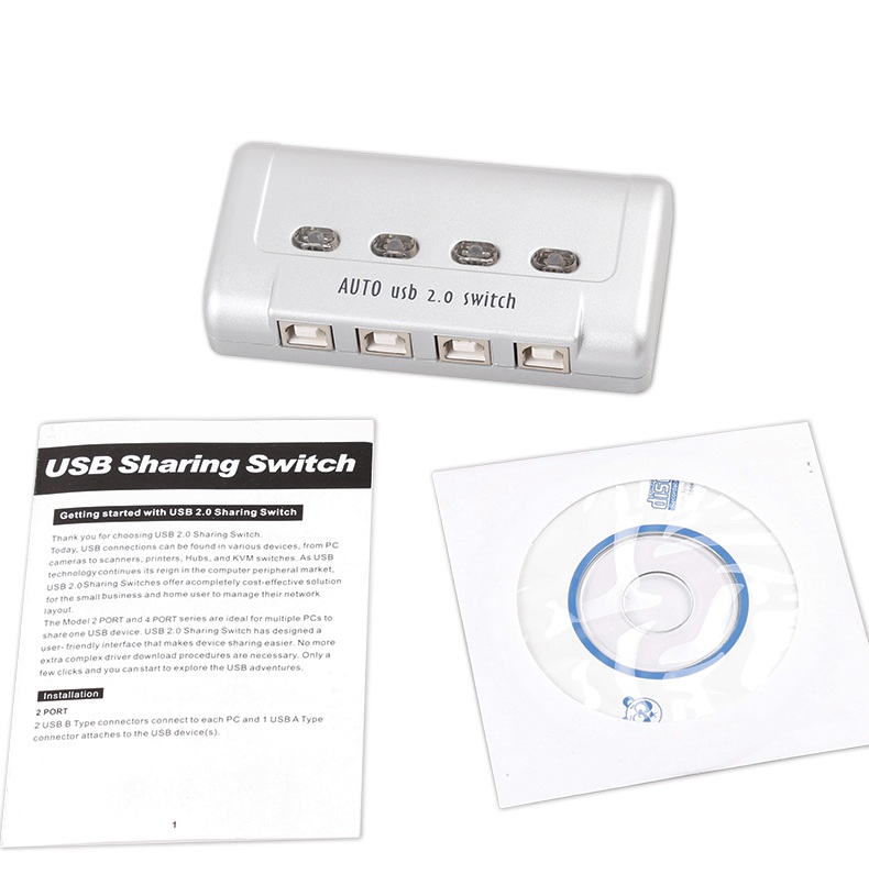 Bộ chia sẻ máy in tự động 1 ra 4 MT viki SW241 (Trắng) - Hàng Nhập Khẩu