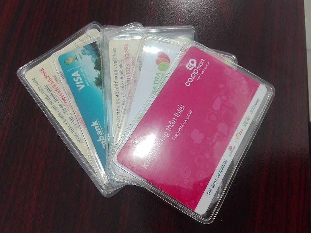 Combo 5 Túi Ví Đựng Bảo Vệ Chống Xước Thẻ ATM, Card Visit, CMND, Driver License Bằng Lái Xe Trong Suốt - Loại 1 Chính Hãng MINIIN