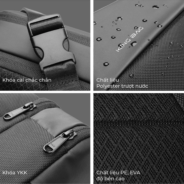 Túi Đeo Chéo KINGBAG BAMBOO vải trượt nước, nhiều ngăn tiện dụng - Hàng Chính Hãng